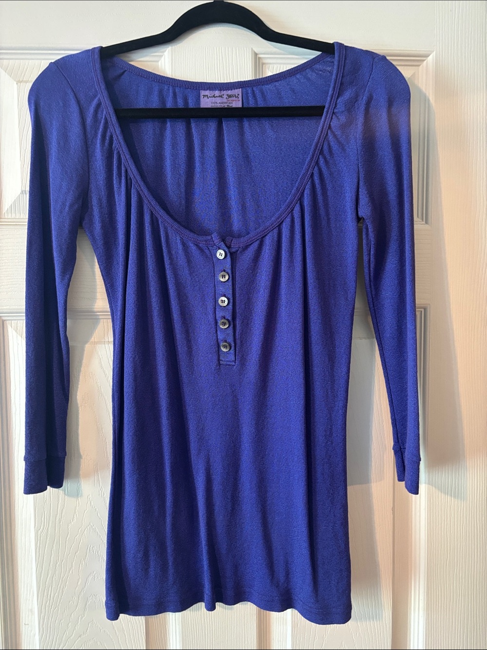 Michael Stars Scoop Neck 3/4 Sleeve Top